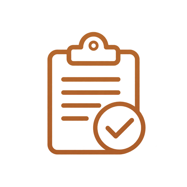 Copper checklist icon for workplace compliance submissions
